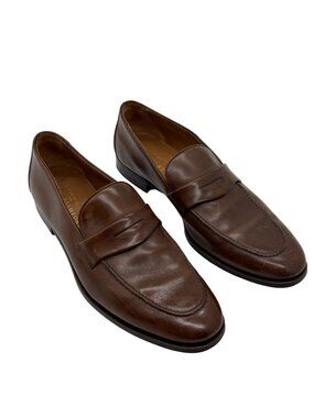Gravati for Wilkes Bashford Classic Brown Leather Penny Loafers - Men size 9.5